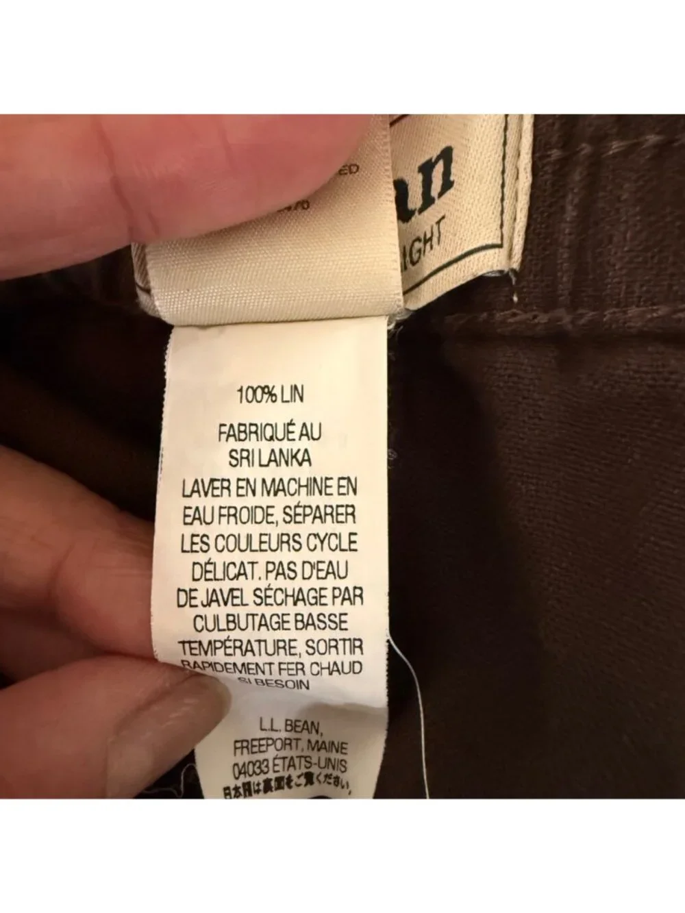 L.L. Bean button zip